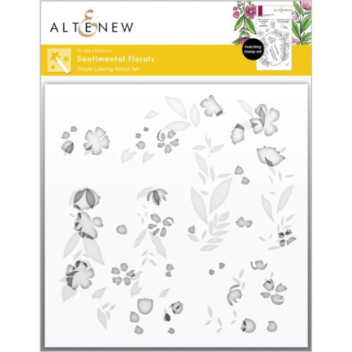 Altenew Sentimental Florals Simple Coloring Stencil Set (2 in 1)
