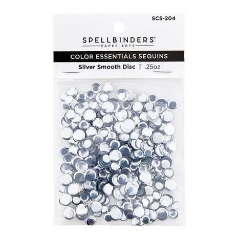 Spellbinders Silver Smooth Discs Color Essentials Sequins (SCS-204)