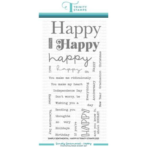 Trinity Stamps Simply Sentimental - Happy 4x8 Stamp Set