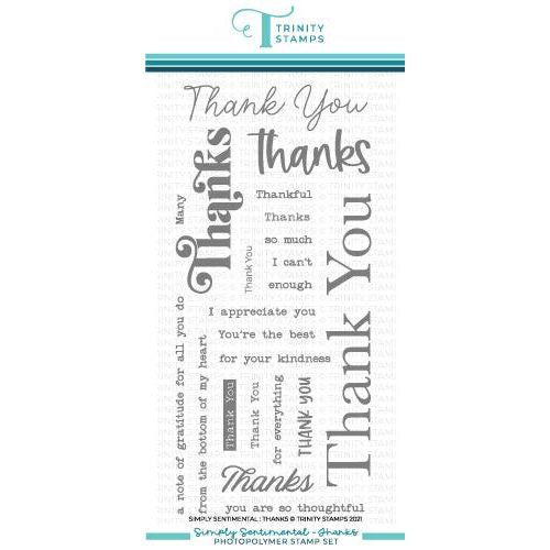 Trinity Stamps Simply Sentimental - Thanks 4x8 Stamp Set
