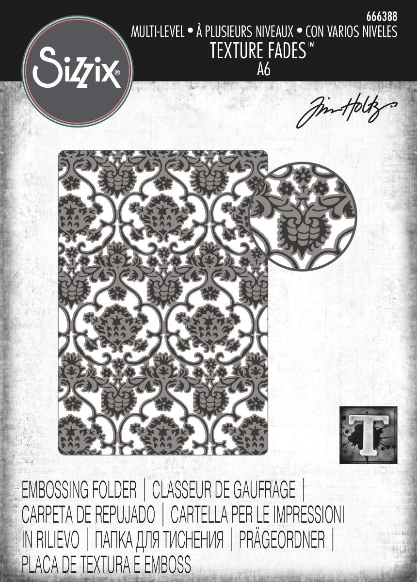 Sizzix Multi-Level Texture Fades Embossing Folder - Tapestry by Tim Holtz