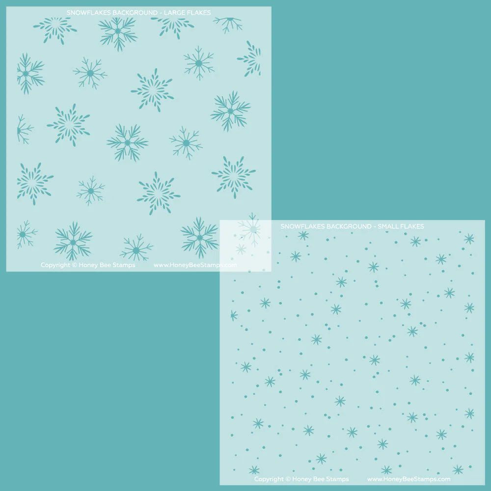 Honey Bee Stamps Snowflakes Background - Set Of 2 Layering Stencils
