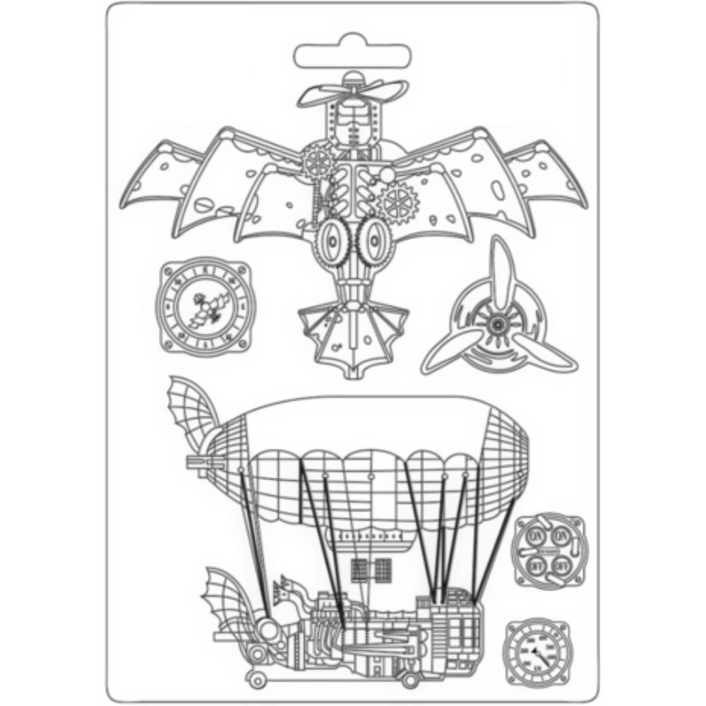 Stamperia Soft Mould A4 - Sir Vagabond Aviator aircraft