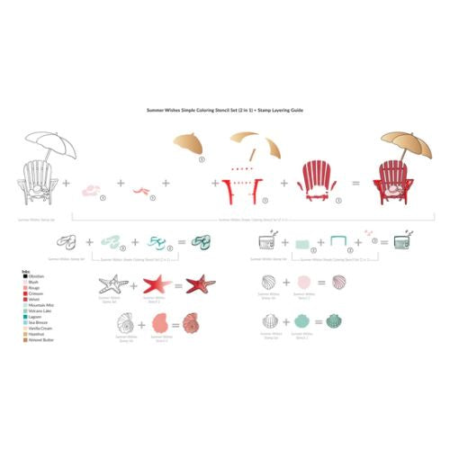 Altenew Summer Wishes Simple Coloring Stencil Set (2 in 1)