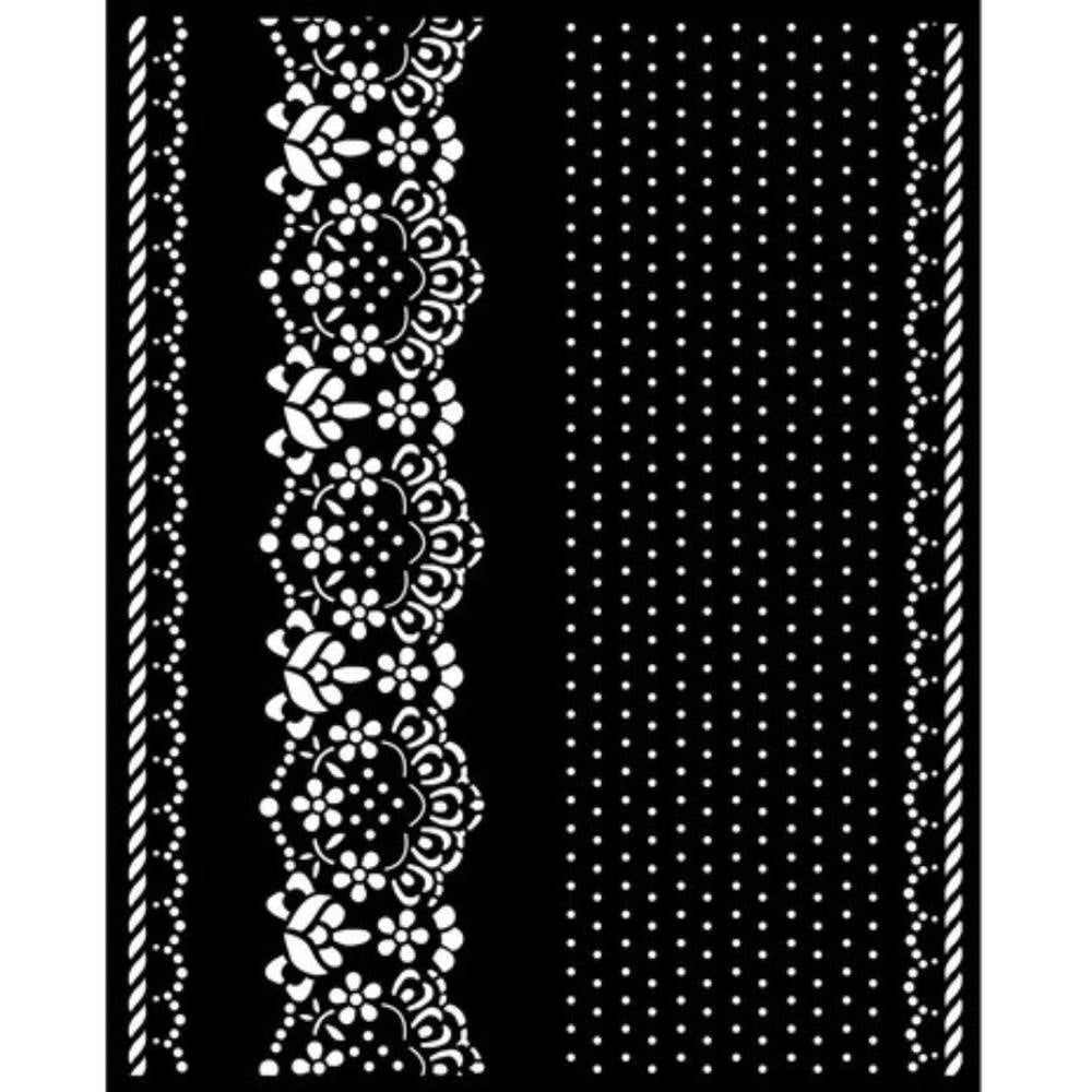 Stamperia Thick stencil cm 20X25 - Sunflower Art borders and lace