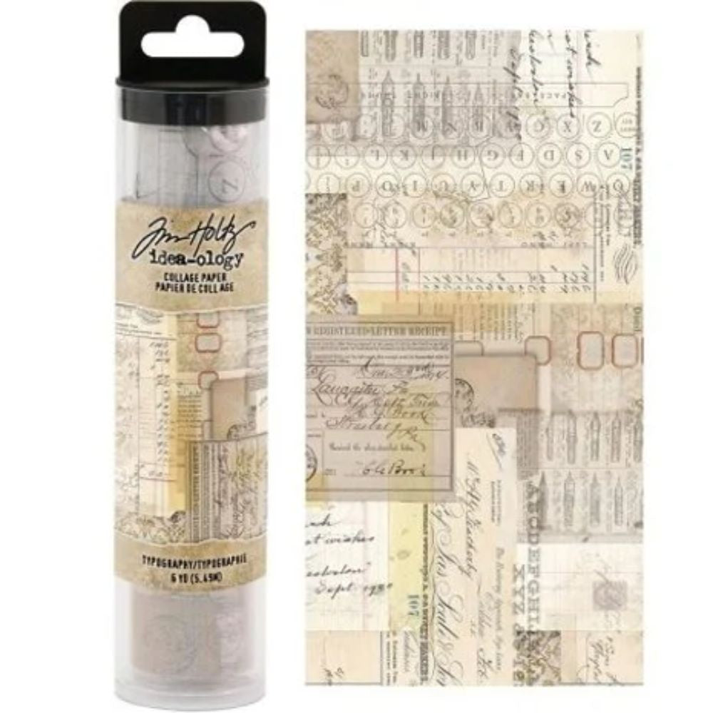 Idea-ology Tim Holtz Collage Paper Typography (6yards) (TH93952)