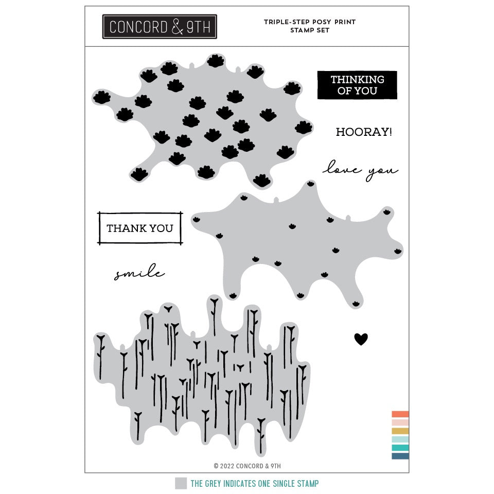 Concord and 9th Triple-Step Posy Print Stamp Set 6 x 8