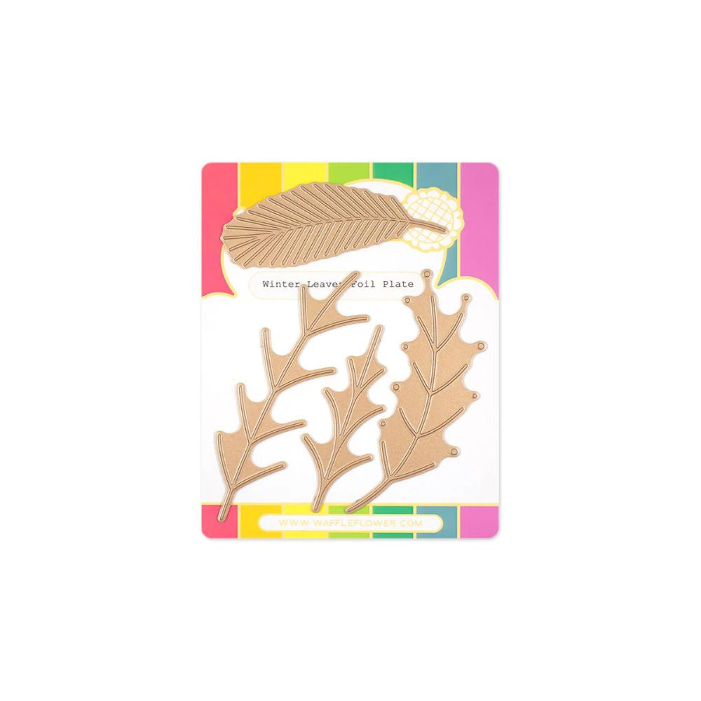 Waffle Flower Crafts Winter Leaves Foil Plate