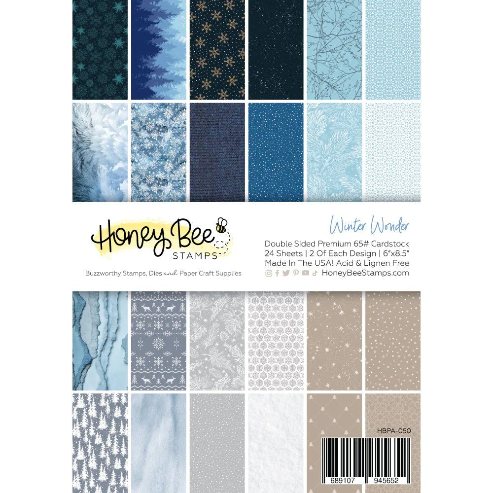 Honey Bee Stamps Winter Wonder Paper Pad 6x8.5 - 24 Double Sided Sheets