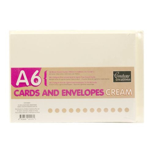 Couture Creations A6 Cards W/Envelopes 50/Pkg Cream