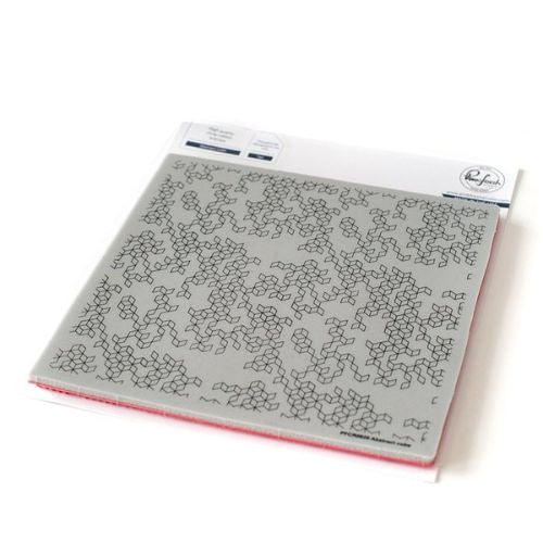 Pinkfresh Studio Cling Rubber Stamp Set 6"X6" Abstract cubes RETIRED