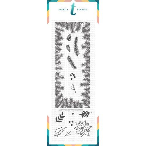 Trinity Stamps Slimline 4x11 All Spruced Up Stamp Set