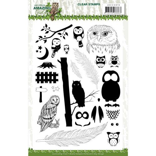 Find It Trading Amy Design Clear Stamps Amazing Owls