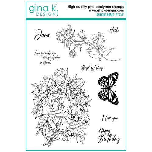 Gina K Designs STAMPS- ANTIQUE ROSES RETIRED