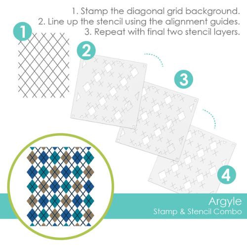 Taylored Expressions Argyle Stamp & Stencil Combo