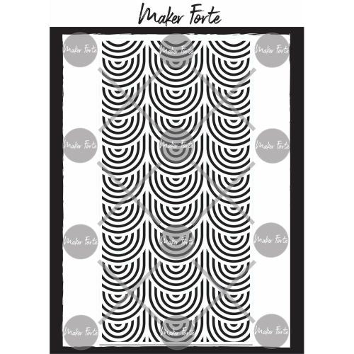 Maker Forte Stencils By Alex Syberia Design 4"X8" Art Deco Arches Slimline