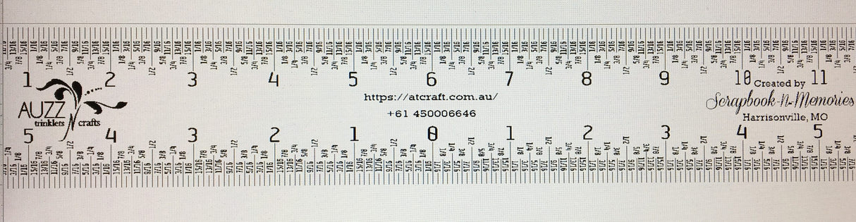 Lawn fawn/ ATK Crafter's Essential Ruler 12", white writing