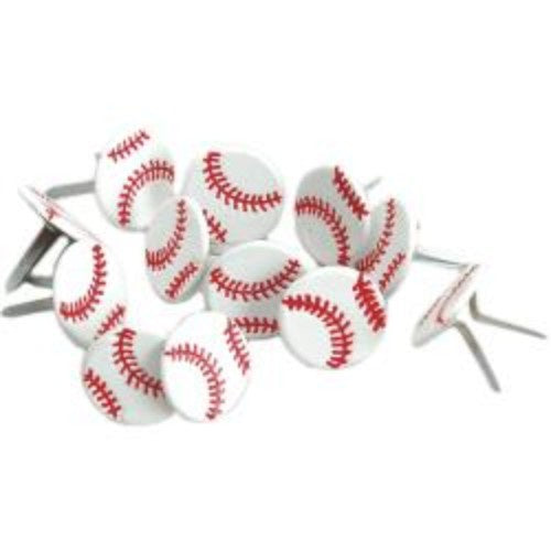 Eyelet Outlet Shape Brads 12/Pkg Baseballs