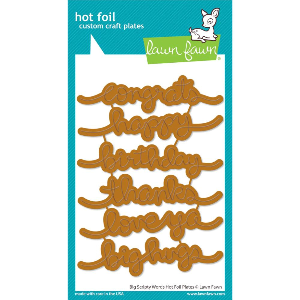 Lawn Fawn Big Scripty Words Hot Foil Plates - Big Scripty Words Hot Foil Plates LF3107