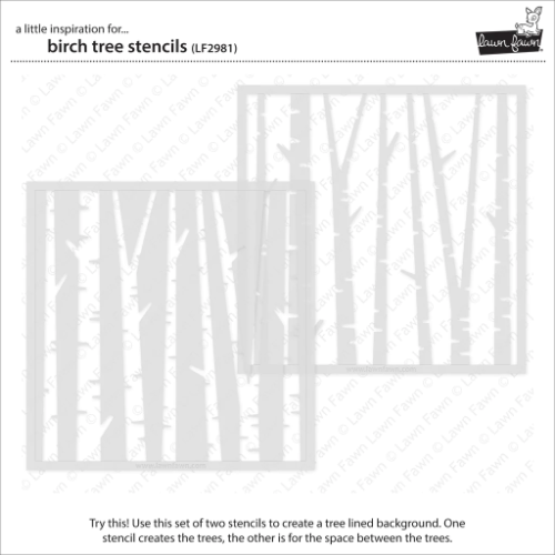 Lawn Fawn birch tree stencils - birch tree stencils