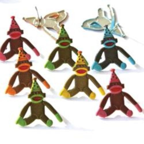 Eyelet Outlet Shape Brads 12/Pkg Birthday Sock Monkey