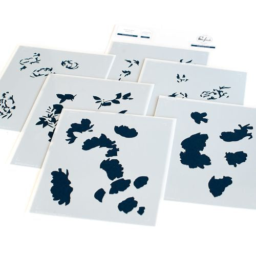 Pinkfresh Studio Blushing Florals stencils RETIRED