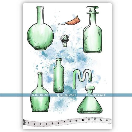 Katzelkraft Bottles - Scrapbooking Stamps - KTZ261