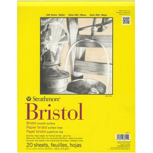 Strathmore Bristol Smooth Paper Pad 11"X14" 20 Sheets ** POSTAGE AS PER ACTUALS