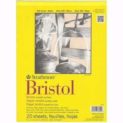 Strathmore Bristol Smooth Paper Pad 9"X12" 20 Sheets