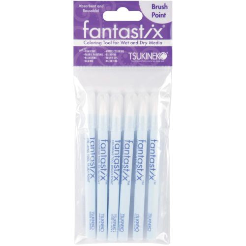 Fantastix Coloring Tool For Wet & Dry Media 6/Pkg Brush Point