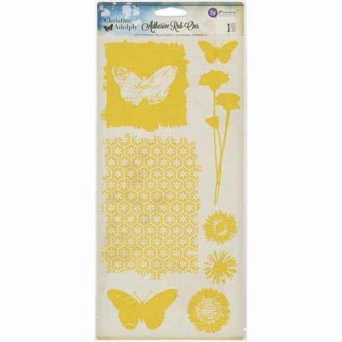 Prima Marketing Christine Adolph Adhesive Rub-Ons 5.5"X12" Butterflies
