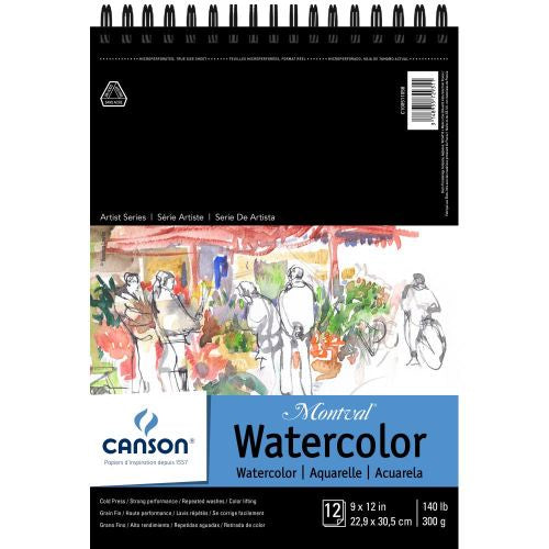 Canson Montval Spiral Watercolor Pad 9"X12" 10 Sheets