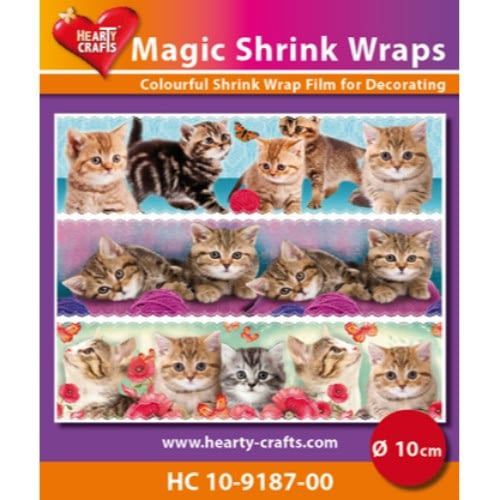 Hearty Crafts Magic Shrink Wraps, 10 cm Cats