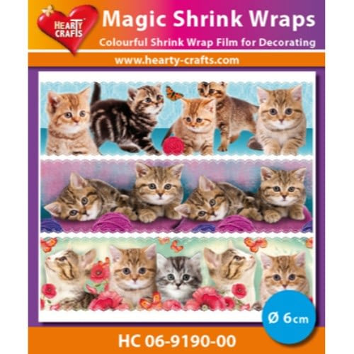 Hearty Crafts Magic Shrink Wraps, Cats 6 cm