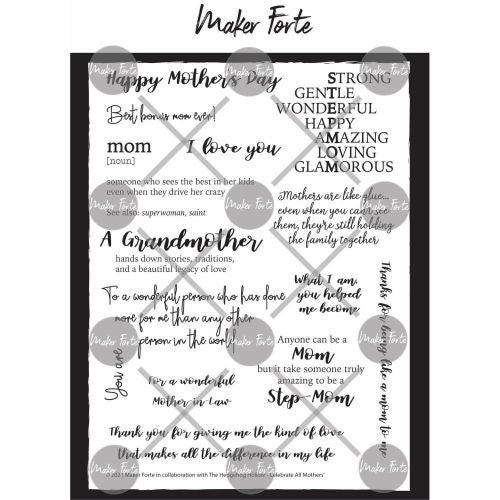 Maker Forte Clear Stamps By Hedgehog Hollow 6"X8" Celebrate All Mothers