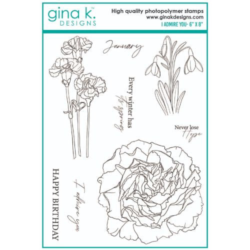Gina K Designs CLEAR STAMPS- I ADMIRE YOU RETIRED