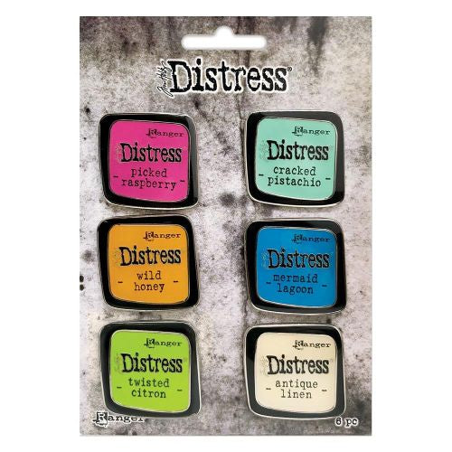 Tim Holtz Distress Enamel Collector Pin Set 6/Pkg Set 1