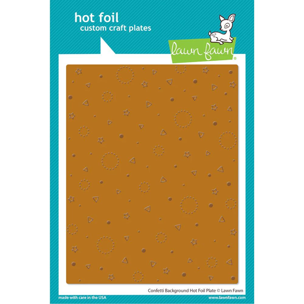 Lawn Fawn confetti background hot foil plate
