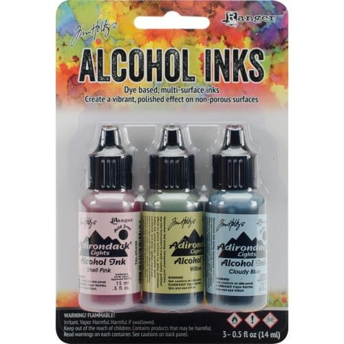 Tim Holtz Alcohol Ink .5oz 3/Pkg Countryside-Shell Pnk/Willow/Cloudy Blue