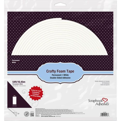 Scrapbook Adhesives Crafty Foam Tape Roll White, .39"X54'