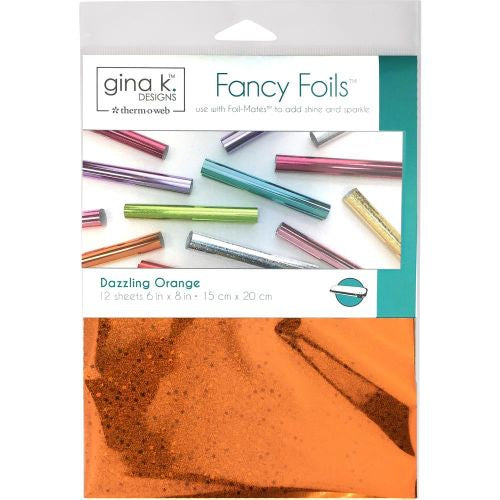 Gina K Designs Fancy Foil 6"X8" 12/Pkg Dazzling Orange Holographic