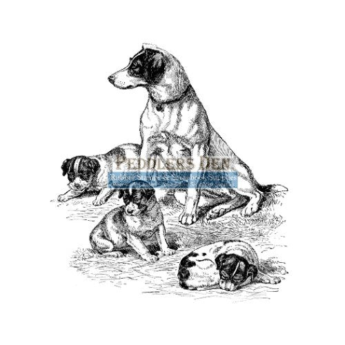 Peddlers Den Dog with Puppies T4-109E - No Mounting