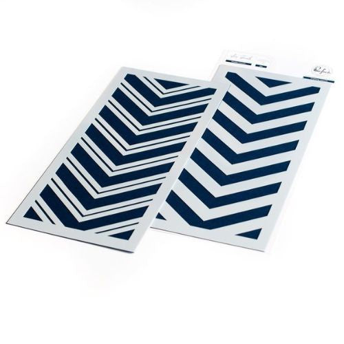 Pinkfresh Studio Double Chevron layering stencil set