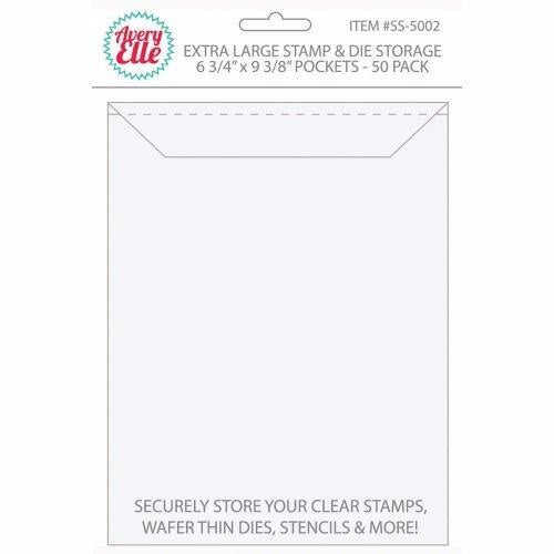 Avery Elle Stamp & Die Storage Pockets 50/Pkg Extra Large 6.75"X9.25"