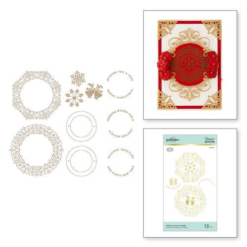 Spellbinders Filigree Glimmer Wreaths Glimmer Hot Foil Plate Christmas Cascade Collection from Amazing Paper Grace by Becca Feeken