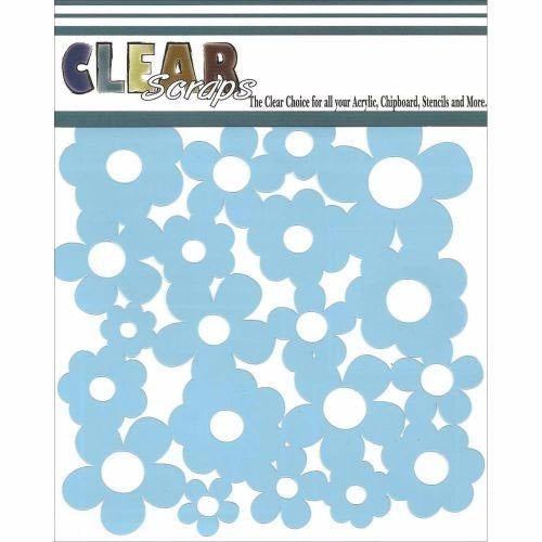 Clear Scraps Stencils 6"X6" - Flowers