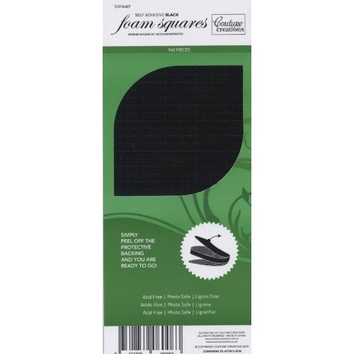 Couture Creations 3D Adhesive Foam Squares Black CO726427
