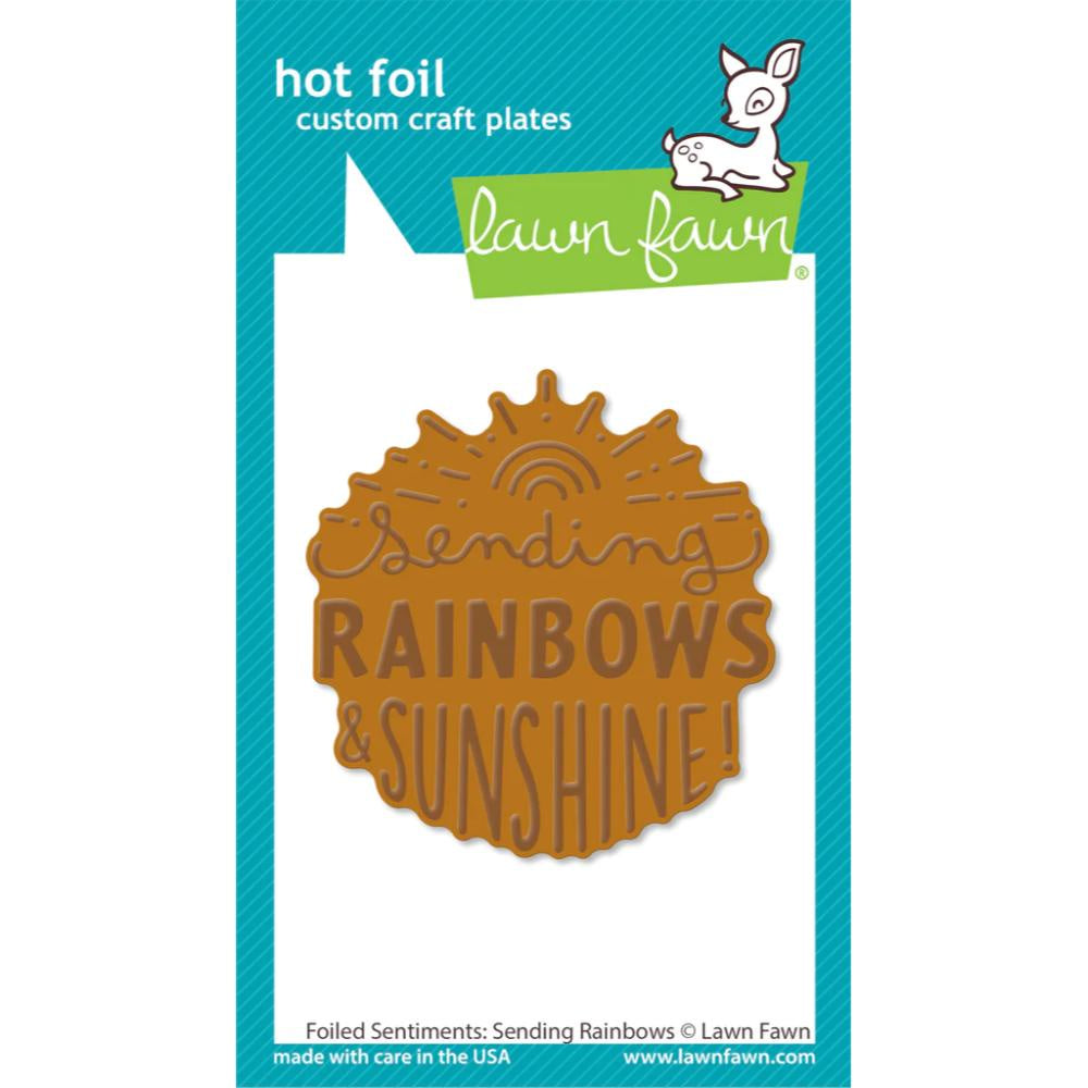 Lawn Fawn foiled sentiments: sending rainbows