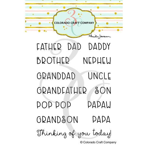 Colorado Craft Company Clear Stamps 3"X4" For Dad Names-By Anita Jeram