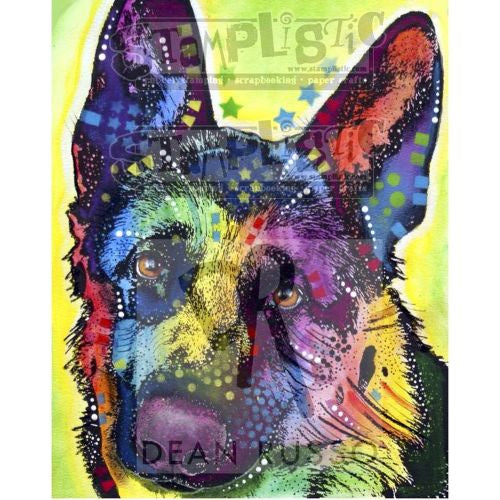 STAMPLISTIC German Shepherd Rubber Stamp Dean Russo